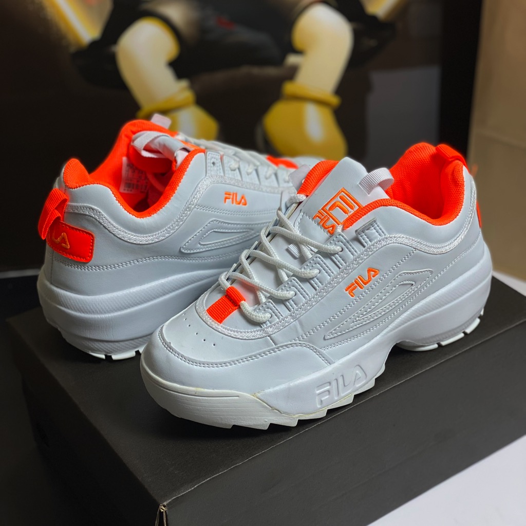 Giày fila trắng gót cam