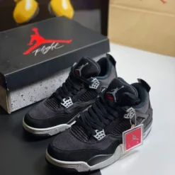 Giày Jordan 4 Canvas Black - 9